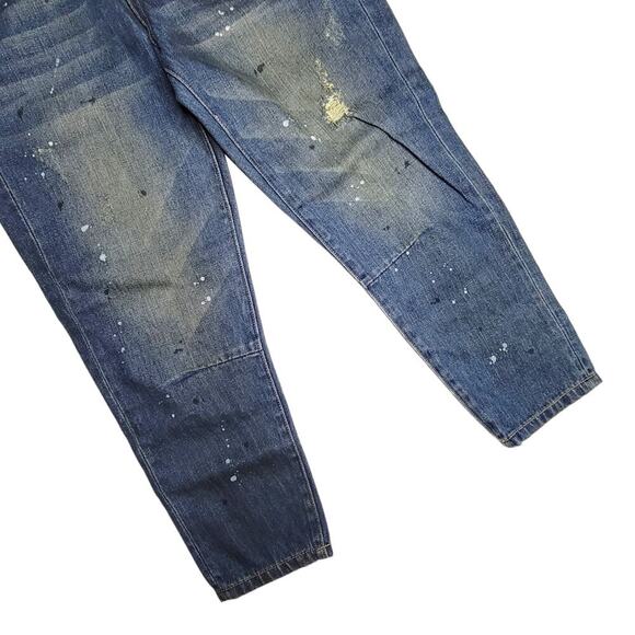 WILDFOX Relaxed Loose Baggy Crop Boyfriend Jeans Paint Splatter Size 24 - Picture 7 of 13